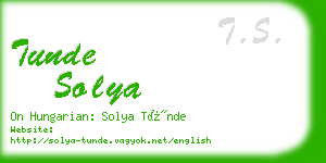 tunde solya business card